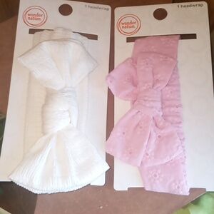 Wonder Nation set of two headband pink and white